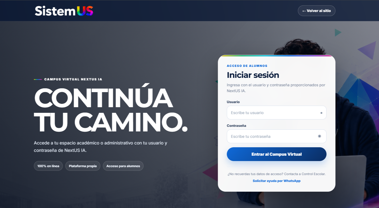 Plataforma educativa NextUS IA
